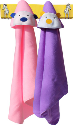 

My NewBorn Self Design  Hooded Baby Blanket(Polyester, Pink, Purple
