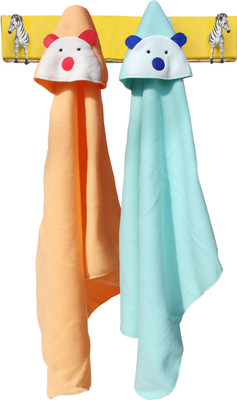 My NewBorn Self Design  Hooded Baby Blanket(Polyester, Beige, Green