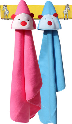 

My NewBorn Self Design  Hooded Baby Blanket(Polyester, Maroon, Light Blue, Light blue;maroon