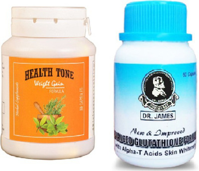 

Health Tone Weighta Gain Capsules & Dr James Skin Whitening Capsules(500 g)