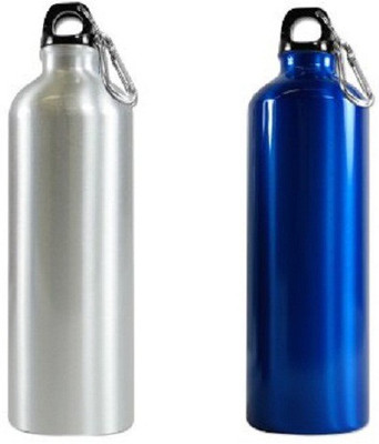 

Caryn opaque 750 ml Water Bottles(Set of 2, Silver, Blue)