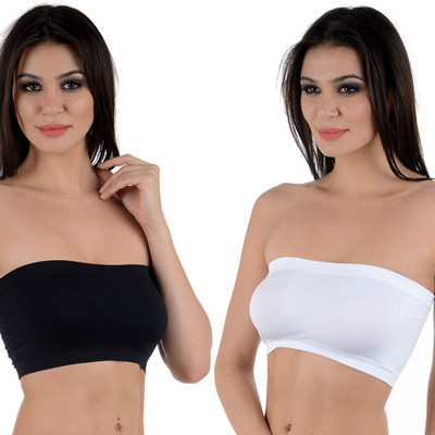 FIHA Tube Bra Women Tube Lightly Padded Bra(White, Black) FIHA Tube Bra Women Tube Lightly Padded Bra(White, Black)