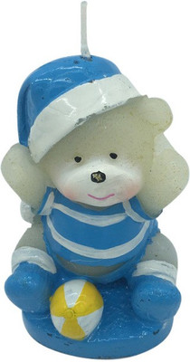 

Funcart Blue teddy bear candle with yellow ball- baby annoucement /baby shower Candle(Multicolor, Pack of 1)