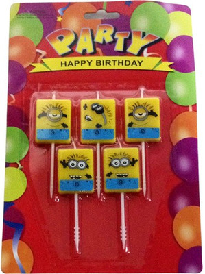

Funcart Minions Stick Candle (pack of 5) Candle(Multicolor, Pack of 5)