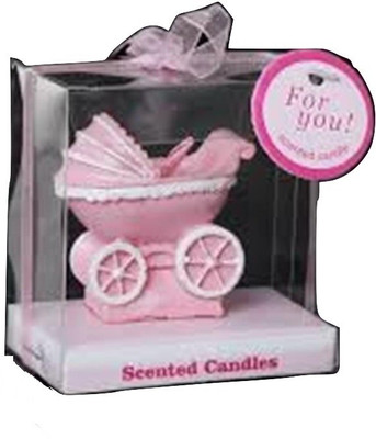 

Funcart Cute Pink baby Carraige Candle Candle(Pink, Pack of 1)