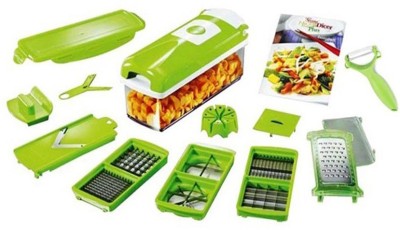 

Techdizi DICER PLUS Vegetable Fruit Multi Peeler Chopper(1 Cutting-Top with Integrated Pin Grid, 1 Cutting-Base, 1 Transparent Collector, 1 Cover for Holding a Fresh Collection Container, 2 Blades, 1 Knife Used for Quarters or Eighths, 1 Plug-Cutting Punc