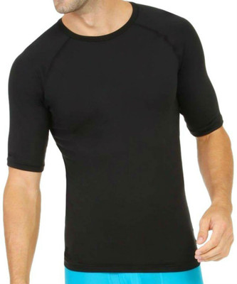 

Creative India Exports Black Men Compression(Black Half Sleeve