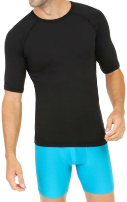 

Creative India Exports Black Men Compression(Black Half Sleeve