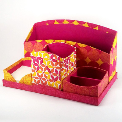 

JINA PAPER STUDIO PVT. LTD. 4 Compartments Handmade Paper, Cardboard Desk Organizer(Multicolor)