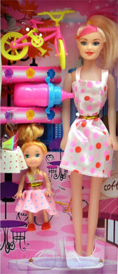 

Deep Beauty Doll with Kid Cycle & Bottle(Multicolor)