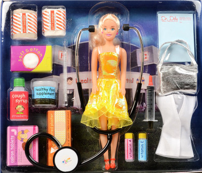 

Deep Cute Doctor Doll With Dummy Stethoscope And Medicines(Multicolor)