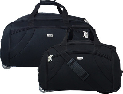 

Timus SAMPRASS BLACK 2 WHEEL FOR TRAVEL SET OF 2 Duffel Strolley Bag(Black)