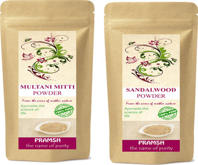 

Pramsh Premium Quality Multani Mitti & White Sandalwood Powder Combo100gm Each(200 g)