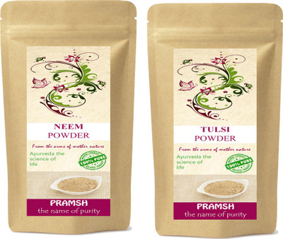

Pramsh Premium Quality Neem & Tulsi Leafs Powder Combo 100gm Each(200 g)