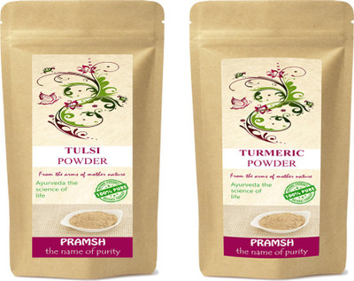 

Pramsh Premium Quality Tulsi Leaf & Turmeric Powder Combo 100gm Each(200 g)