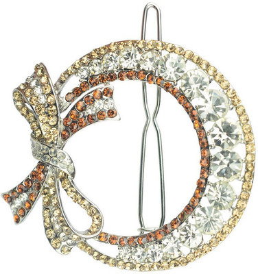 

Glitters Online Golden Colour American Diamond Hair Clip(Gold, Multicolor)