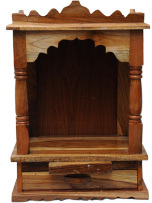 

Pavitra Ghar 12" x 7" x 17" Teakwood ( Saagwan ) Temple Wooden Home Temple(Height: 30 cm)