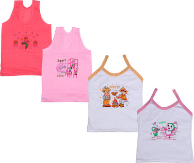 

IndiWeaves Camisole Bodysuit Slip For Girls(White, Pack of 4, Pink;red;white