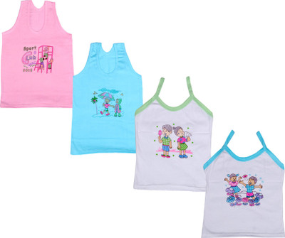 

IndiWeaves Camisole Bodysuit Slip For Girls(White, Pack of 4, White::blue::pink