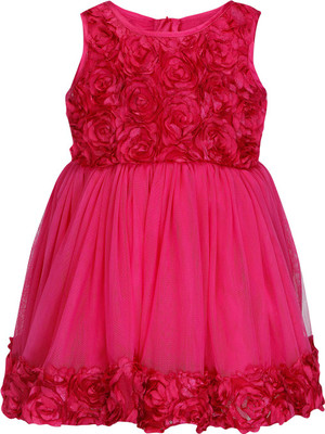 

Life by Shoppers Stop Girls Midi/Knee Length Party Dress(Pink, Sleeveless, Fuschia