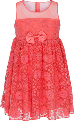 

Life by Shoppers Stop Girls Midi/Knee Length Party Dress(Red, Sleeveless, Coral