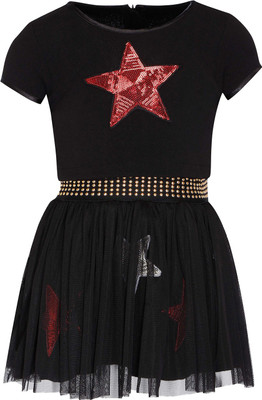 

Life by Shoppers Stop Girls Midi/Knee Length Party Dress(Black, Cap Sleeve