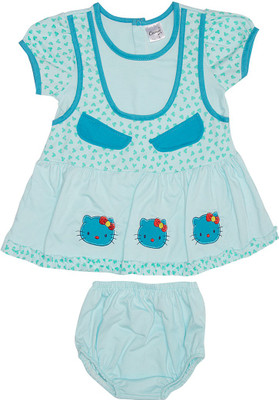 

Camey Girls Mini/Short Casual Dress(Blue, Half Sleeve