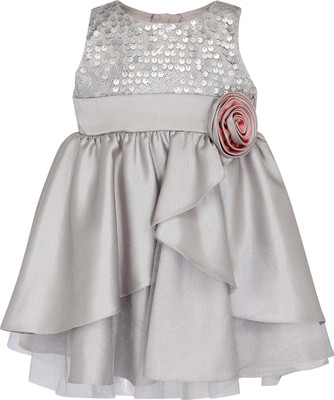 

Life by Shoppers Stop Girls Midi/Knee Length Party Dress(Grey, Sleeveless