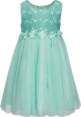 

Life by Shoppers Stop Girls Midi/Knee Length Party Dress(Green, Sleeveless, Mint