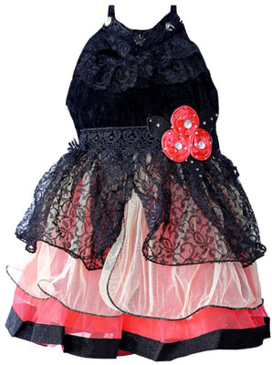 

RTC kids junction Girls Mini/Short Party Dress(Multicolor, Sleeveless, Multicolour