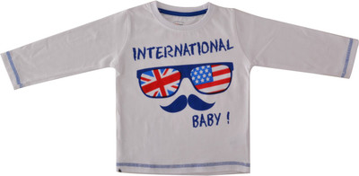 

Indirang Boys Printed Cotton T Shirt(White, Pack of 1