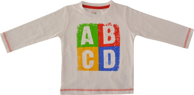 

Indirang Boys Printed Cotton T Shirt(White, Pack of 1