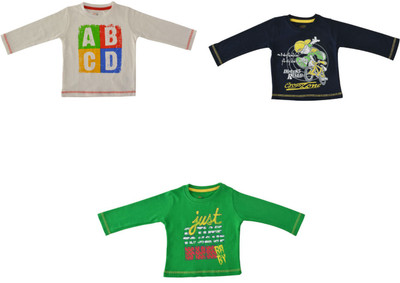 

Indirang Boys Printed Cotton T Shirt(Multicolor, Pack of 3