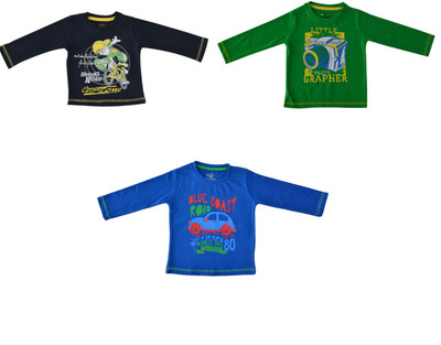 

Indirang Boys Printed Cotton T Shirt(Multicolor, Pack of 3