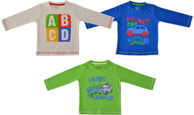 

Indirang Boys Printed Cotton T Shirt(Multicolor, Pack of 3