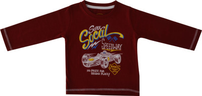 

Indirang Boys Printed Cotton T Shirt(Maroon, Pack of 1