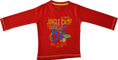

Indirang Boys Printed Cotton T Shirt(Red, Pack of 1