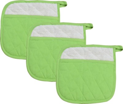 AIRWILL Green Cotton Kitchen Linen Set(Pack of 3)