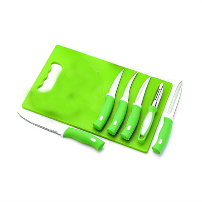 

Shrih SH-03899 Chopping Board With 6 Pcs Knife Set Green Kitchen Tool Set(Green)