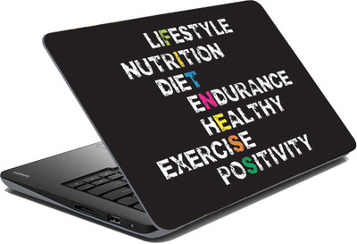 Vprint Fitness full form Vinyl Laptop Skin Compatible for 14 inch(Theme: Typography)