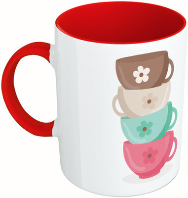 

MiiCreations Printed Two Tone Red And White I' M Your Cup Of Tea Ceramic Mug(325 ml)