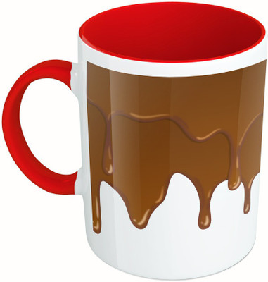 

MiiCreations Printed Two Tone Red And White Chocolate Pattern Ceramic Mug(325 ml)