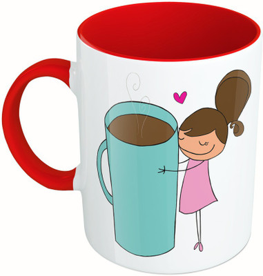 

MiiCreations Printed Two Tone Red And White Coffee Is My Friend Ceramic Mug(325 ml)
