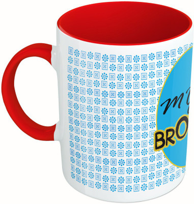 

MiiCreations Printed Two Tone Red And White My Brother Ceramic Mug(325 ml)