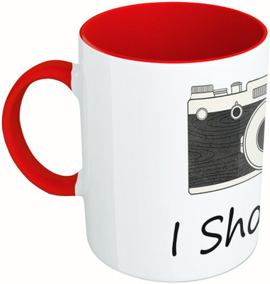 

MiiCreations Printed Two Tone Red And White I Shoot U Ceramic Mug(325 ml)