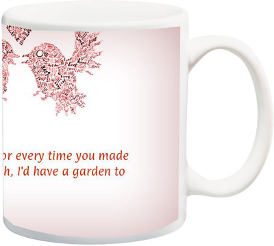 

ME&YOU Gift for Husband/Wife/Girlfriend/Boyfriend/Lover;"If I Had A flower For Every Love 3D printed Ceramic Mug(325 ml), Multicolor