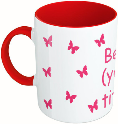 

MiiCreations Printed Two Tone Red And White Beautiful Ceramic Mug(325 ml)