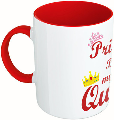 

MiiCreations Printed Two Tone Red And White I'M Princess Because My Mom Is Queen Ceramic Mug(325 ml)