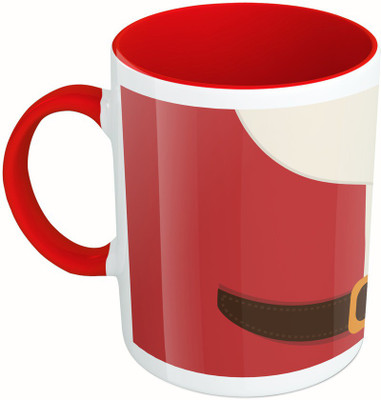 

MiiCreations Printed Two Tone Red And White Santa Claus Ceramic Mug(325 ml)
