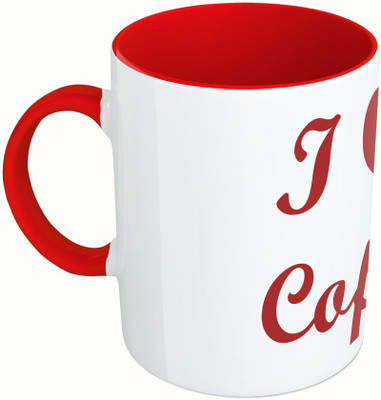 

MiiCreations Printed Two Tone Red And White I Love Coffee Ceramic Mug(325 ml)